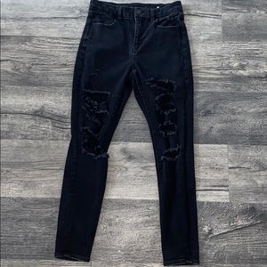 Ae Black Curvy Hi-Rise Jegging